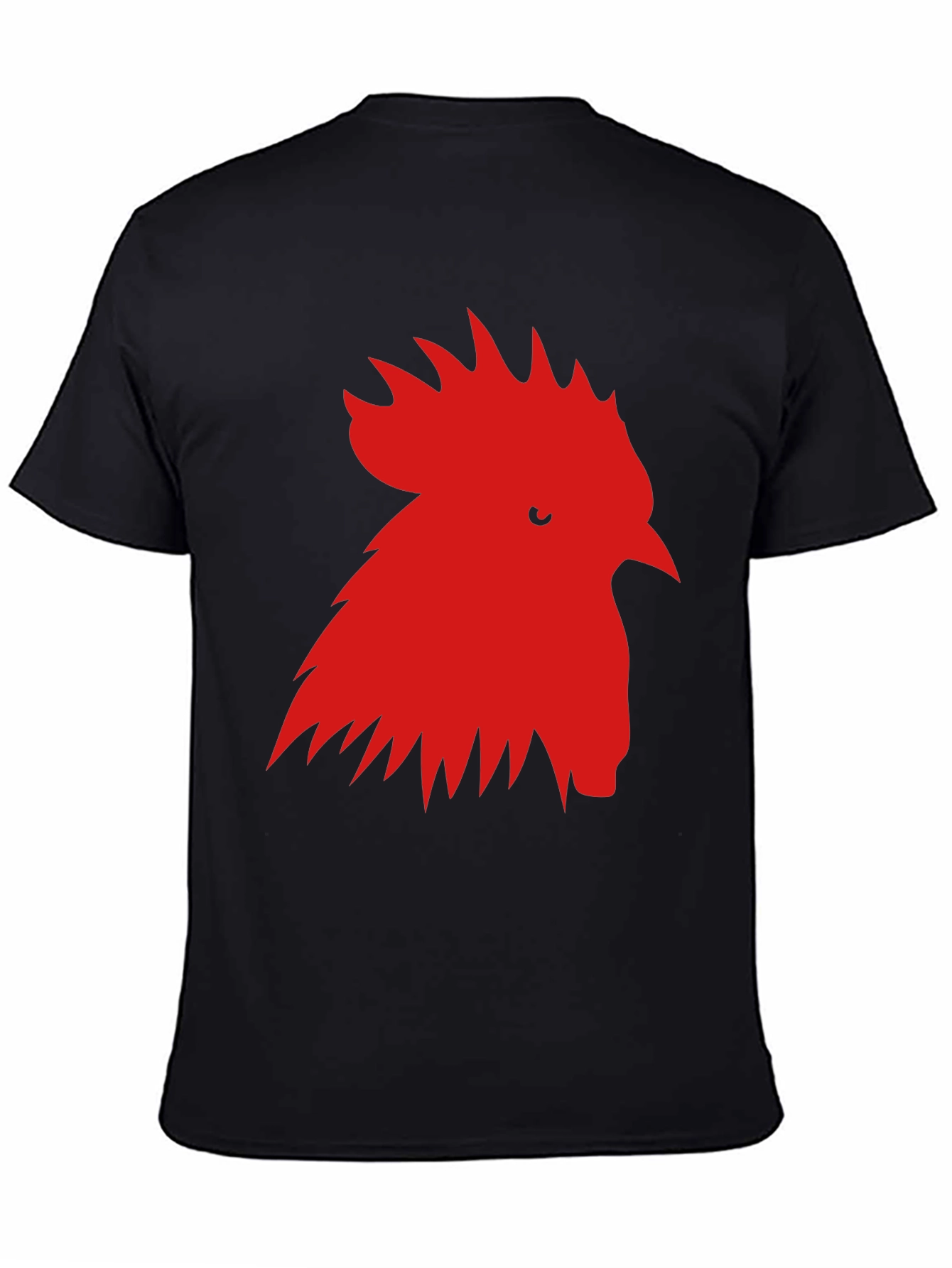 Rooster Graphic Tee - Black Cotton T-Shirt