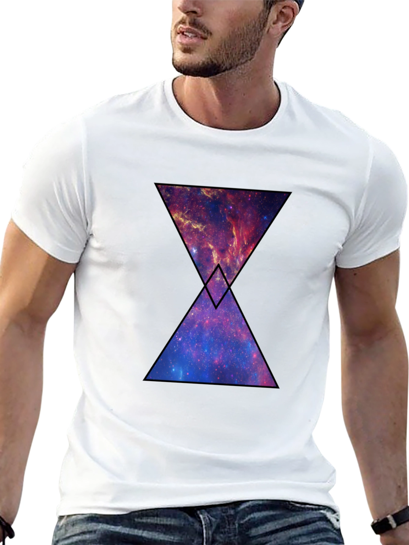 Galaxy Hourglass Graphic T-Shirt - Black