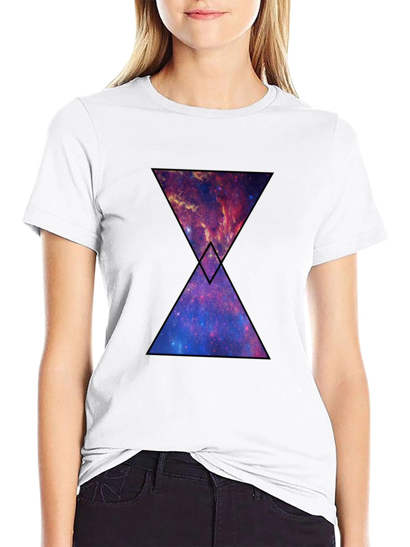 Galaxy Hourglass Graphic T-Shirt - Black