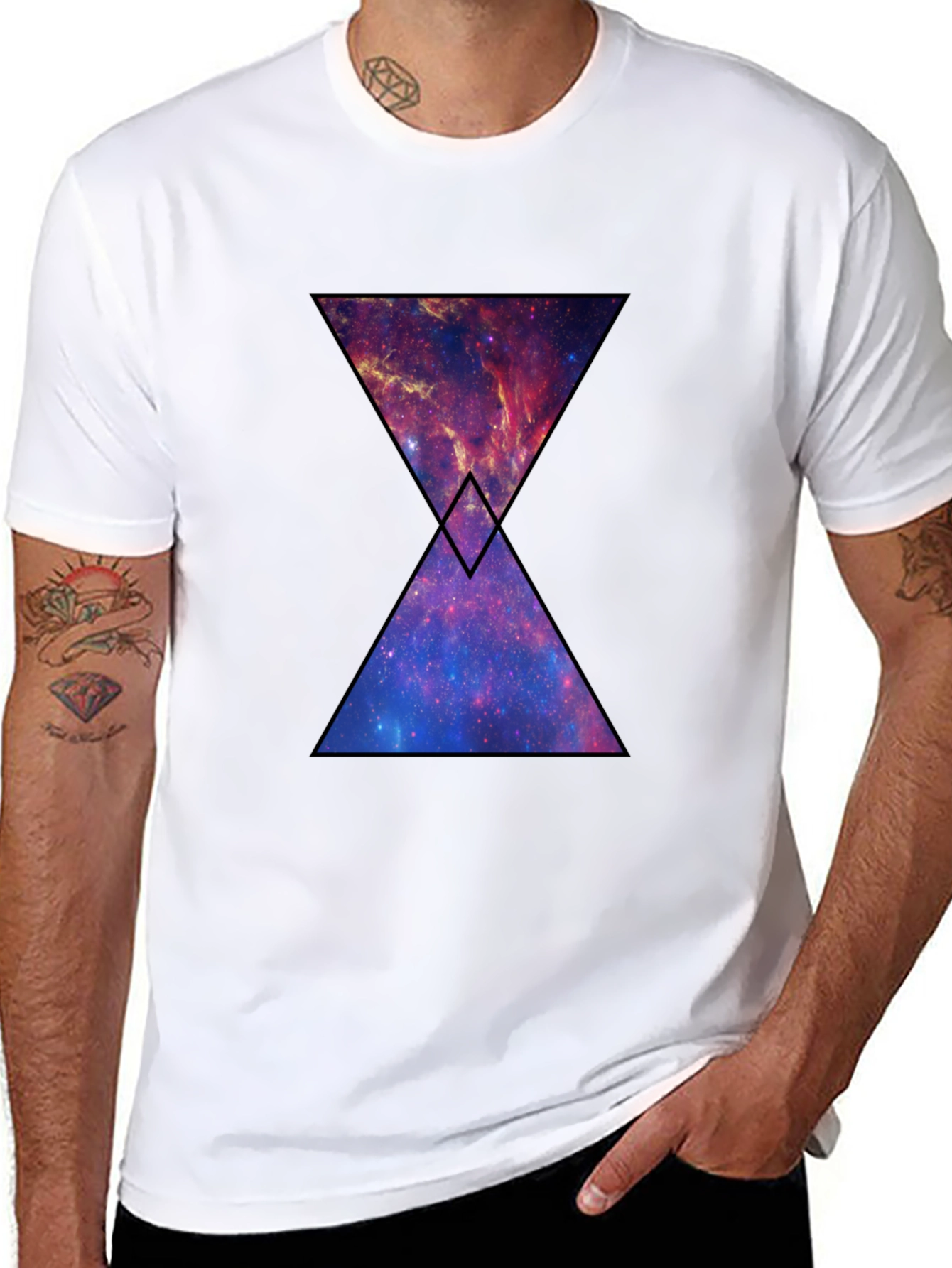 Galaxy Hourglass Graphic T-Shirt - Black