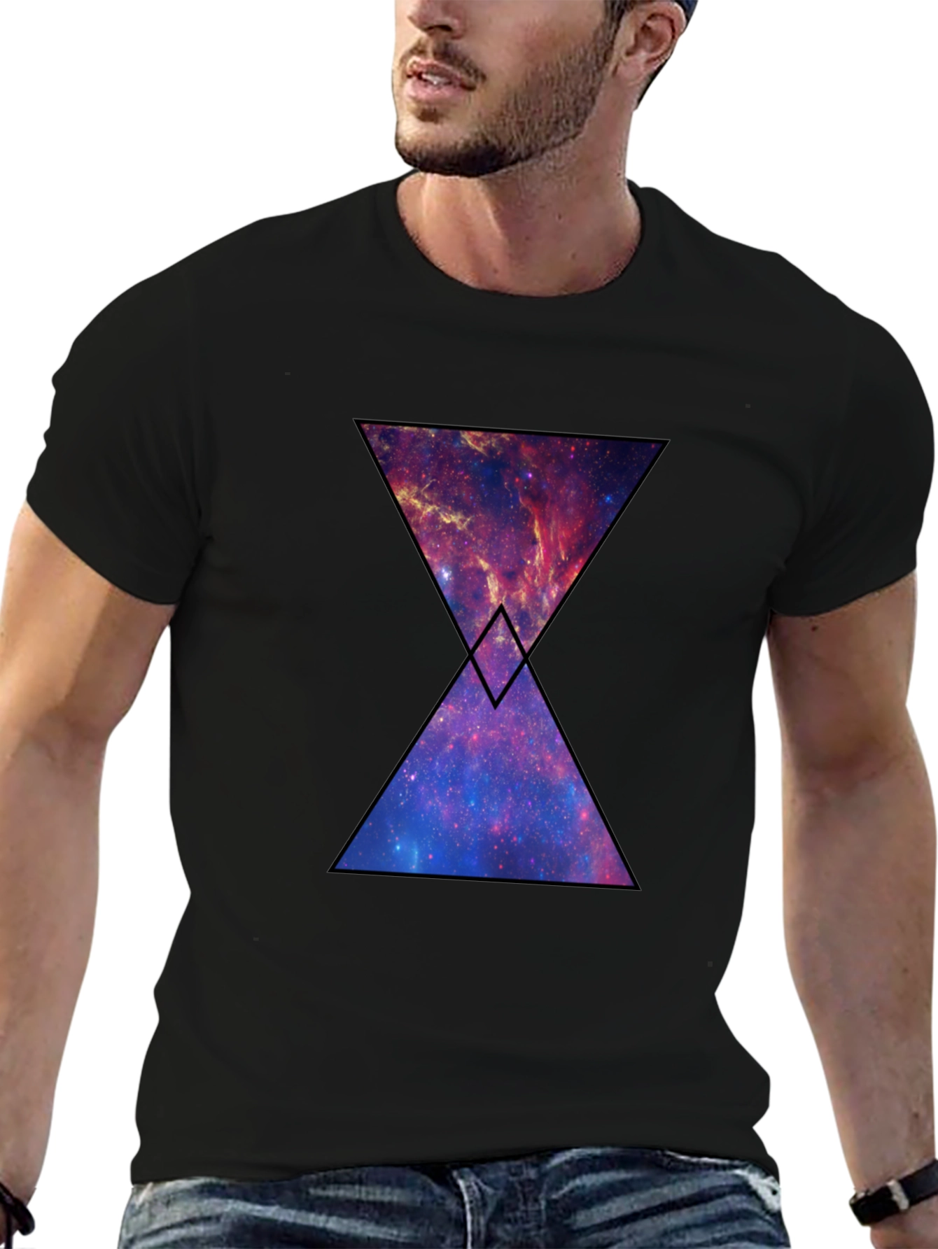 Galaxy Hourglass Graphic T-Shirt - Black