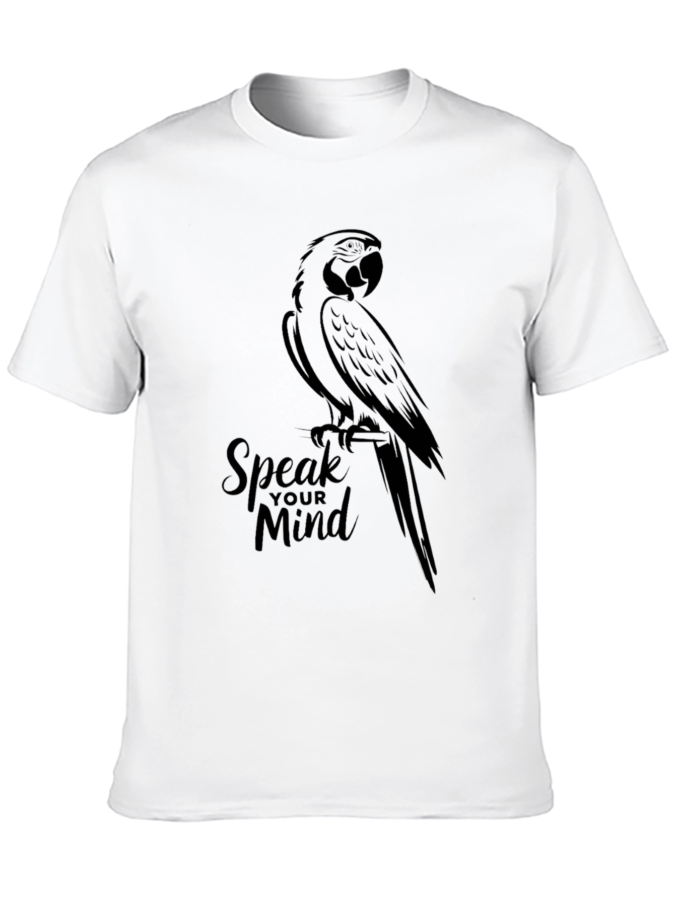 Speak Your Mind Parrot Graphic Tee - Black