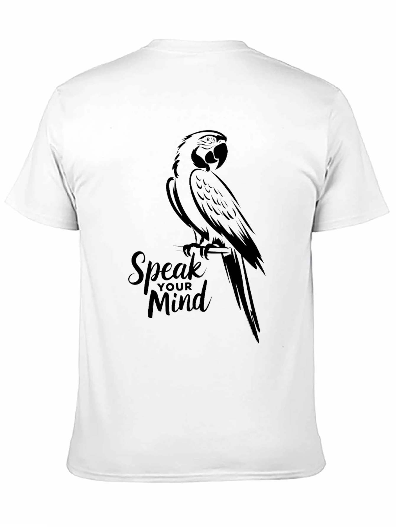 Speak Your Mind Parrot Graphic Tee - Black