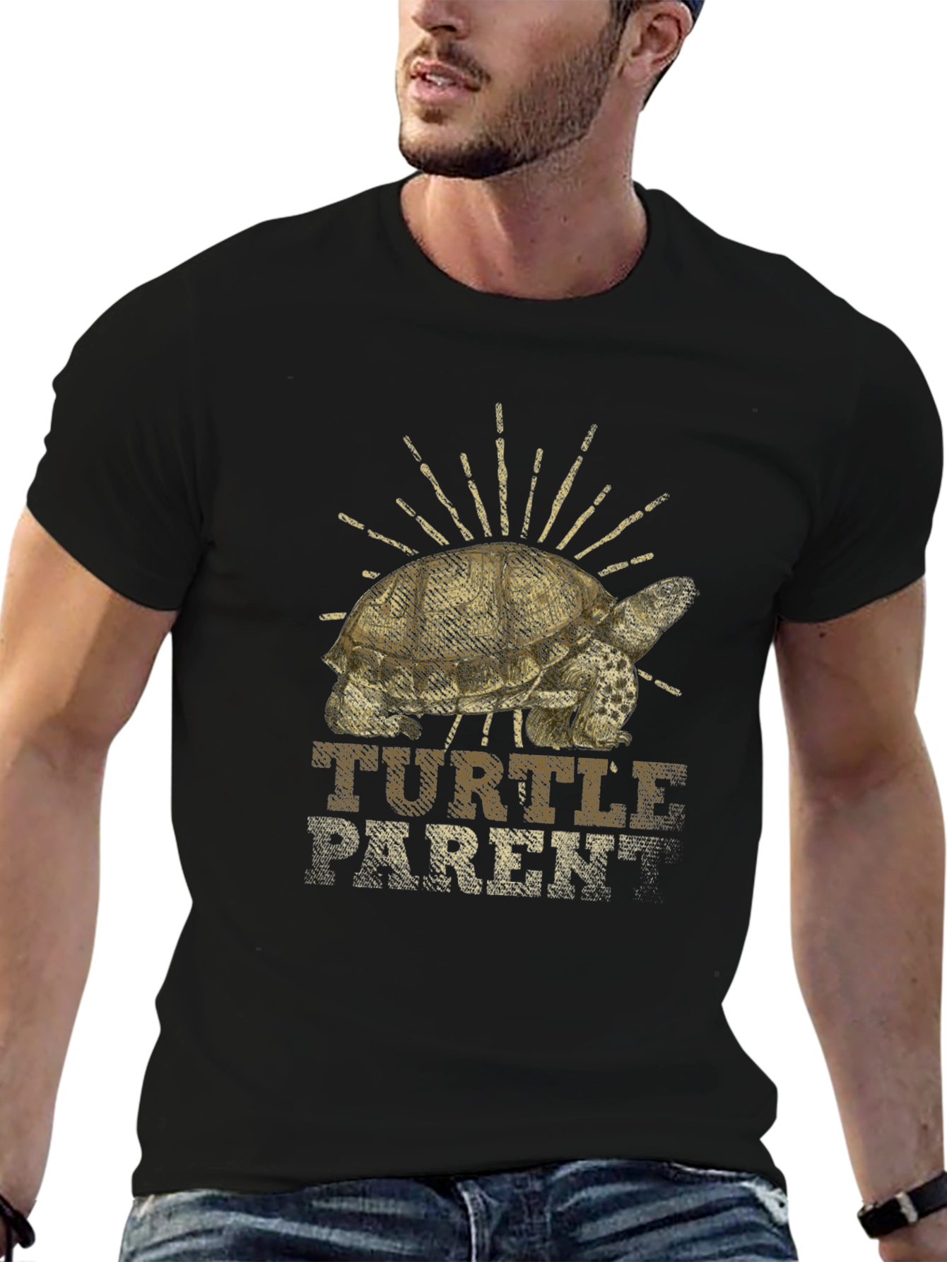 Turtle Parent T-Shirt - Black Graphic Tee