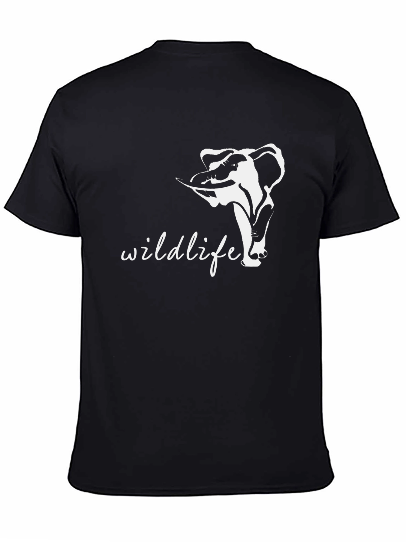 Wildlife Elephant Graphic Black T-Shirt