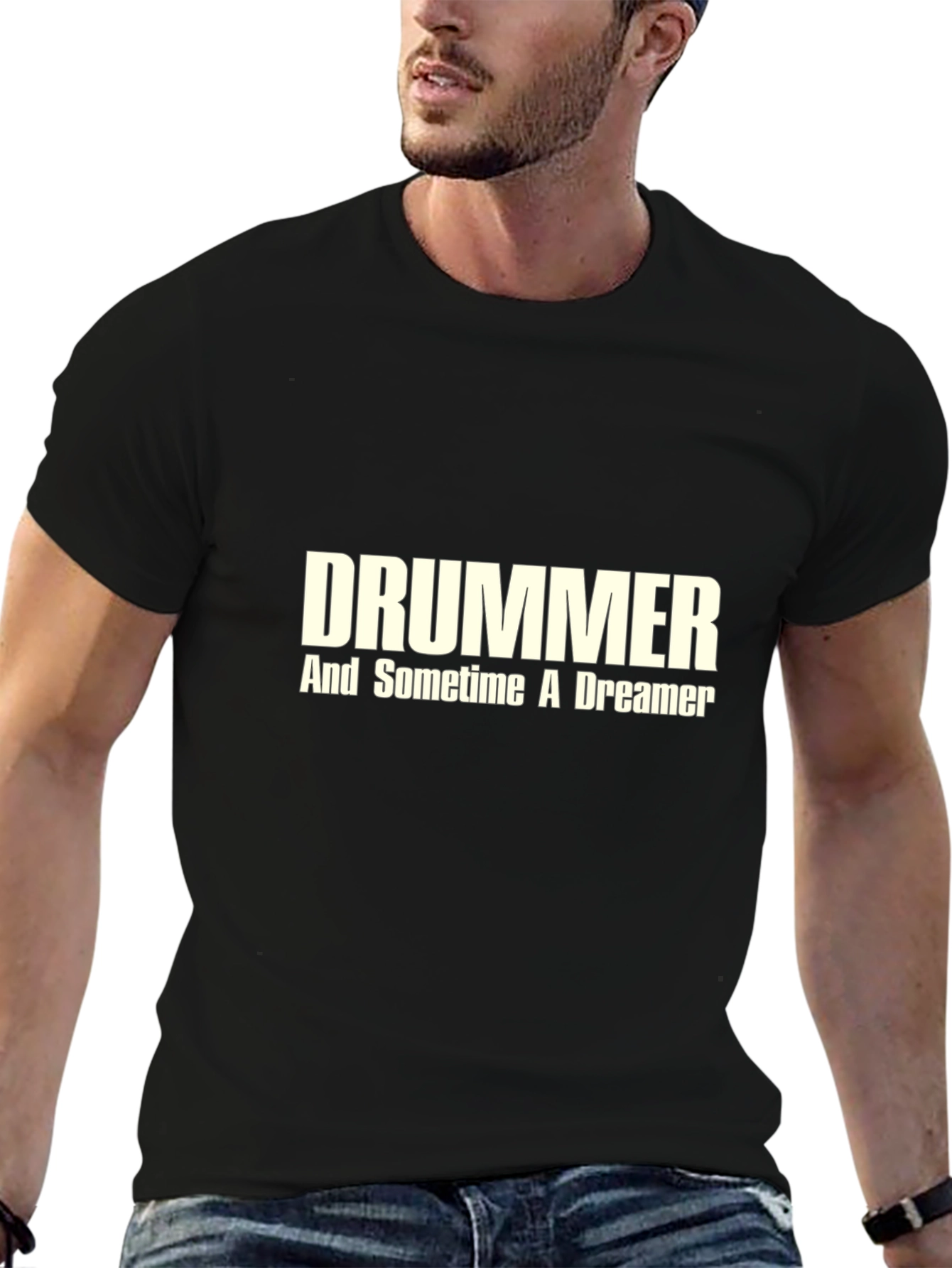 Drummer And Sometime A Dreamer Black Graphic Tee