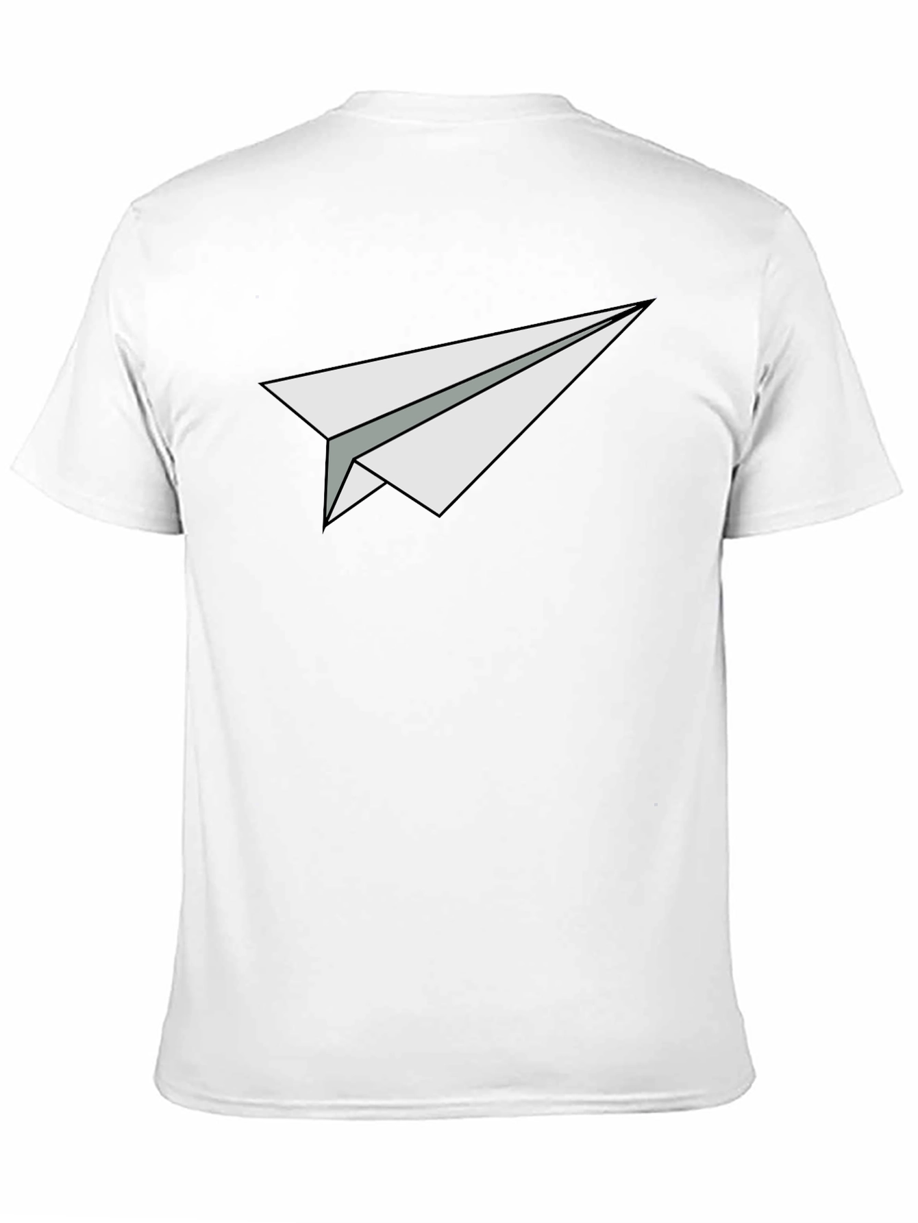 Paper Airplane Graphic Tee - Black Cotton Casual Shirt