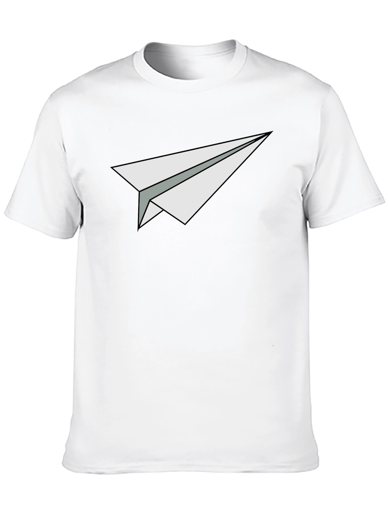 Paper Airplane Graphic Tee - Black Cotton Casual Shirt