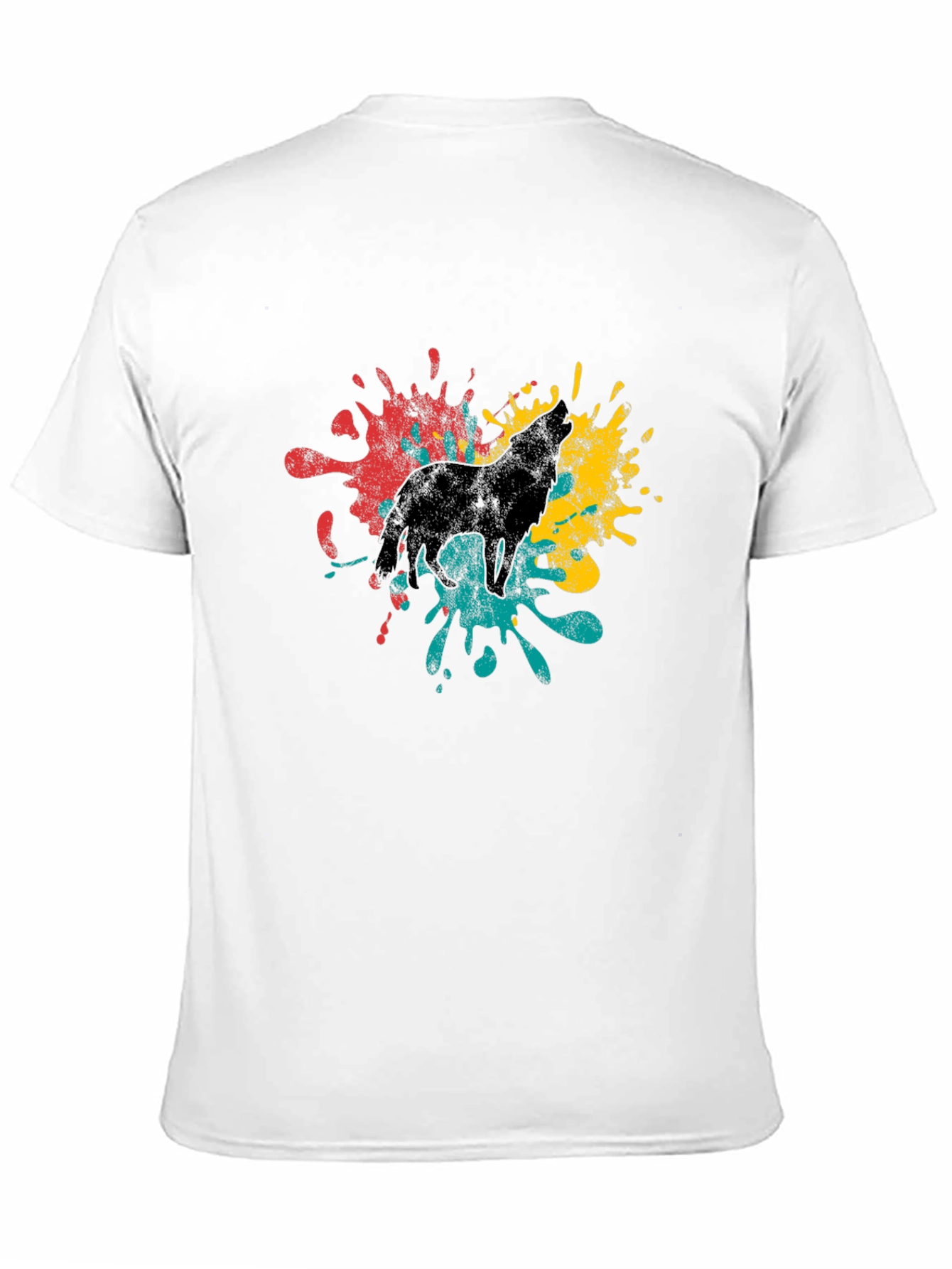 Wolf Splash Graphic T-Shirt - Stylish Mens Tee