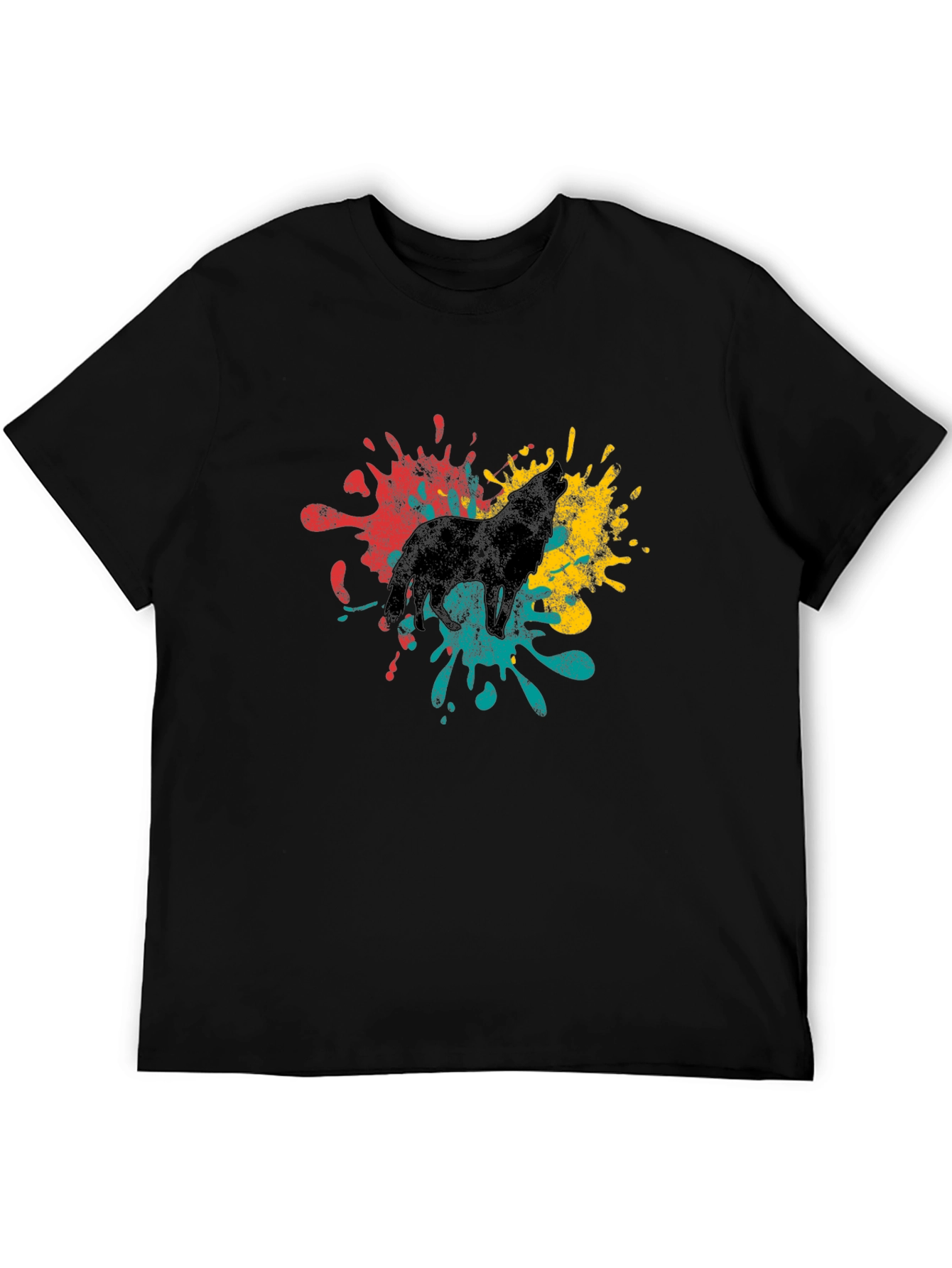Wolf Splash Graphic T-Shirt - Stylish Mens Tee