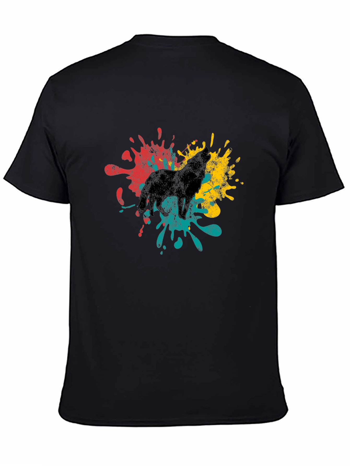 Wolf Splash Graphic T-Shirt - Stylish Mens Tee