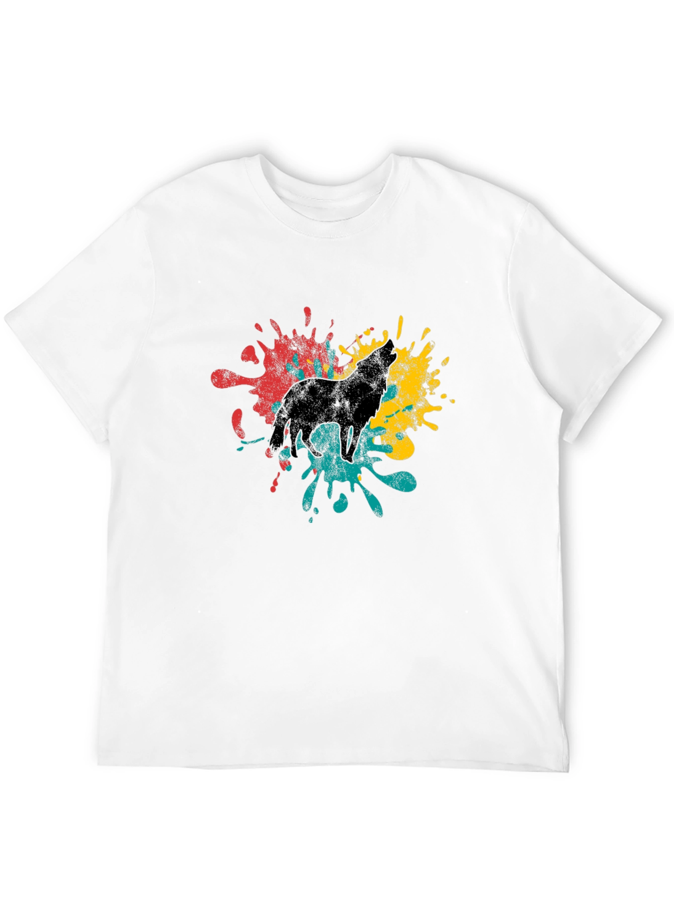 Wolf Splash Graphic T-Shirt - Stylish Mens Tee