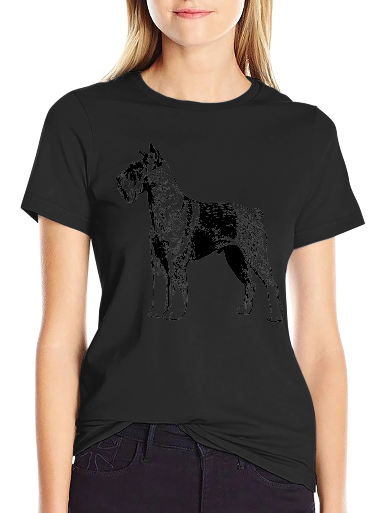 Schnauzer Dog Graphic Black T-Shirt