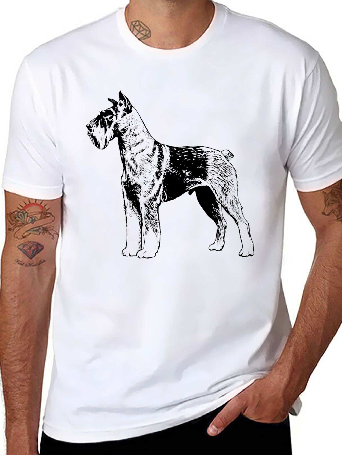 Schnauzer Dog Graphic Black T-Shirt