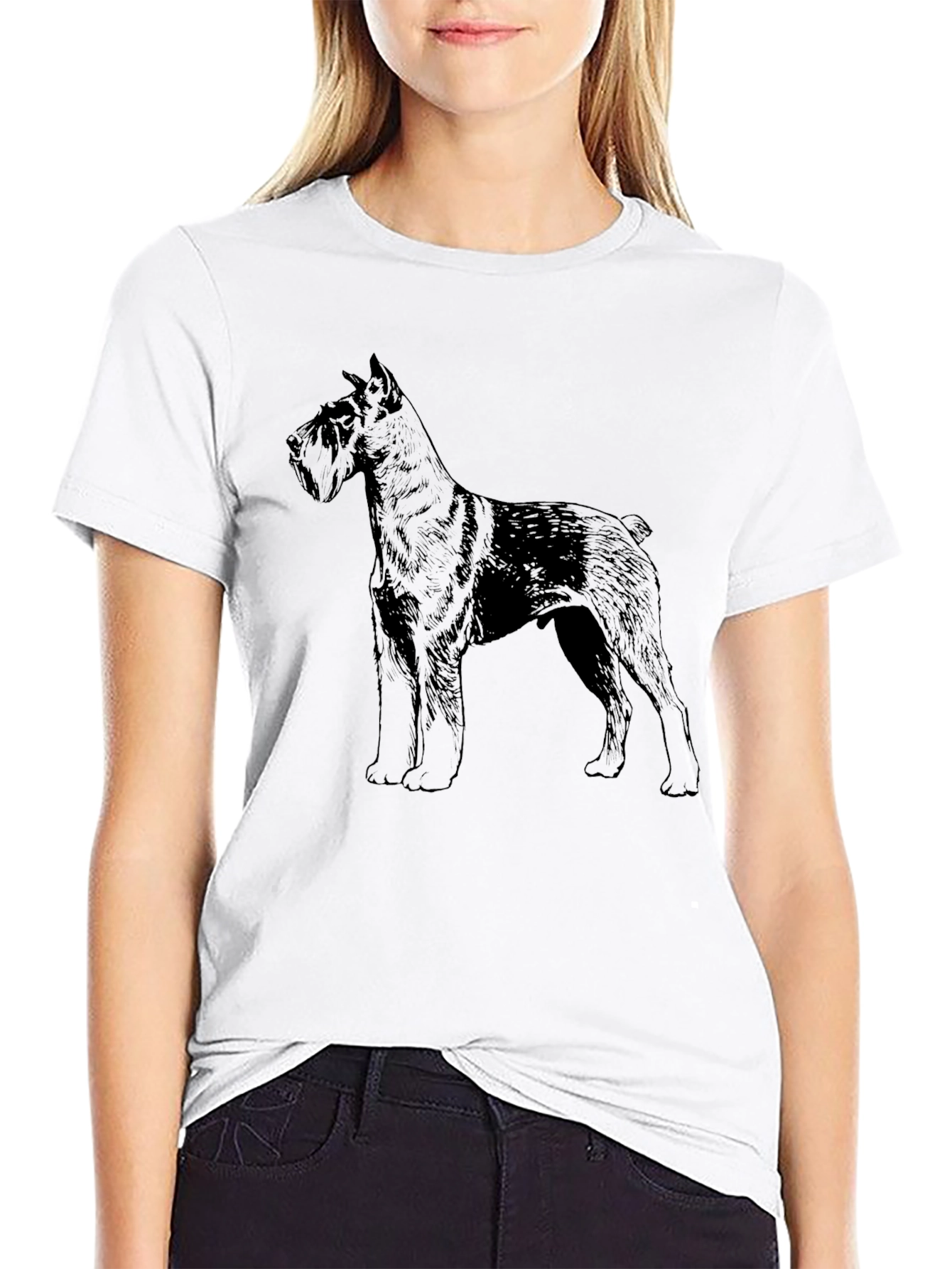 Schnauzer Dog Graphic Black T-Shirt