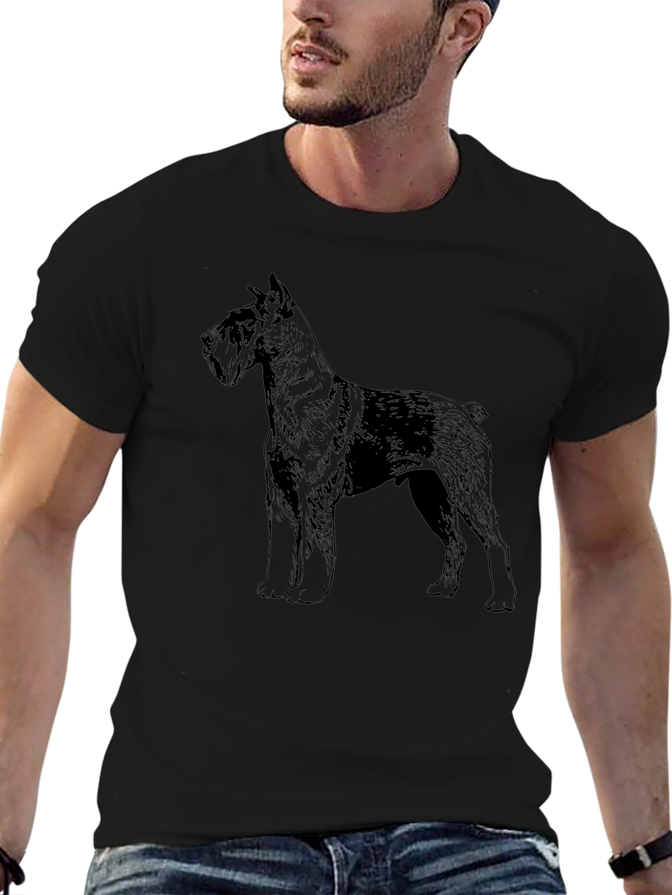 Schnauzer Dog Graphic Black T-Shirt