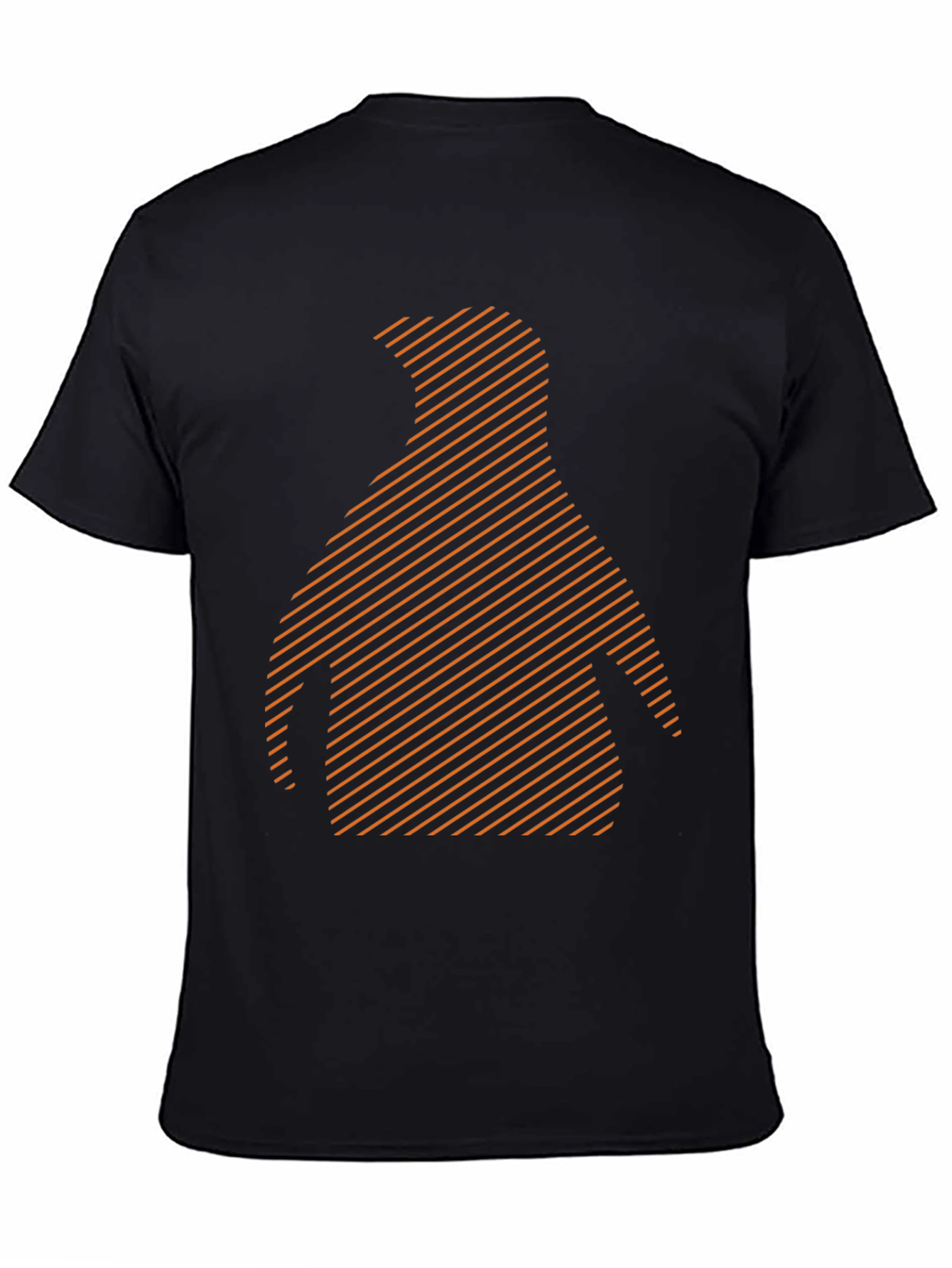 Stripped Penguin Graphic Tee - Casual Black T-Shirt