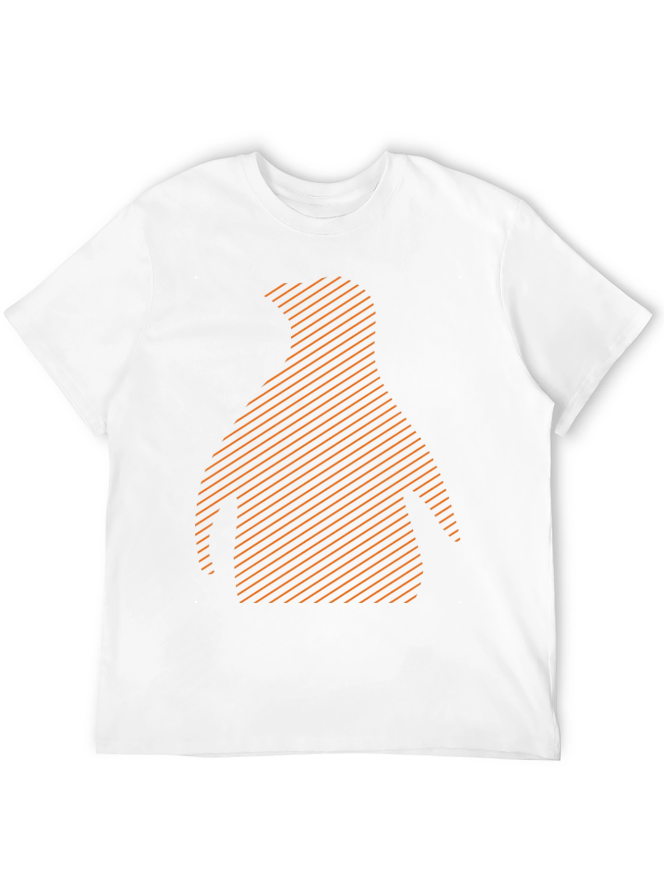 Stripped Penguin Graphic Tee - Casual Black T-Shirt