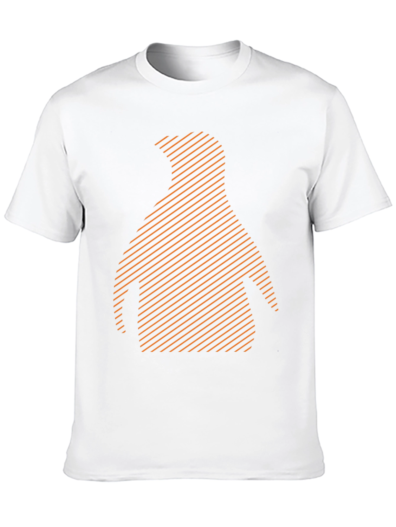 Stripped Penguin Graphic Tee - Casual Black T-Shirt