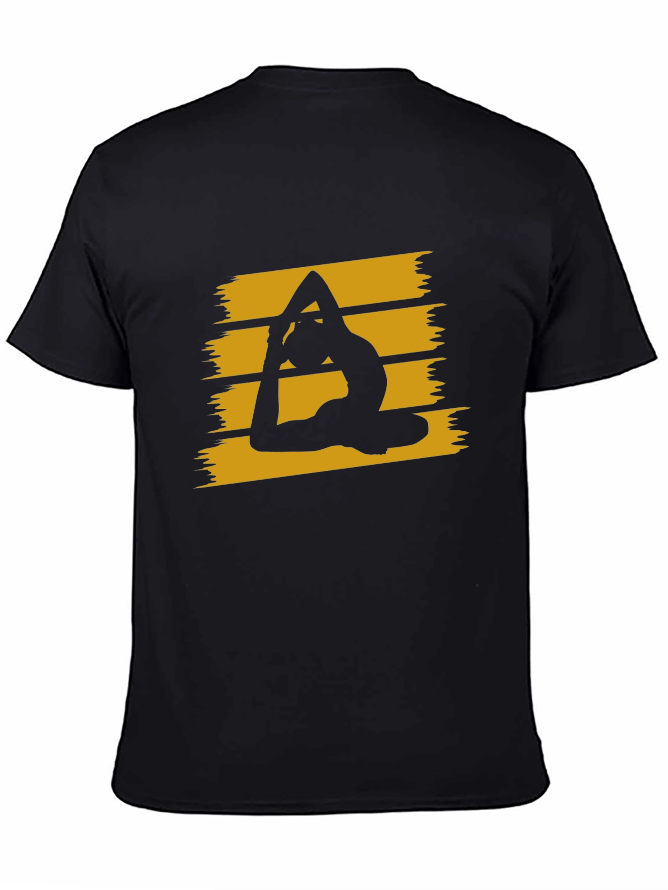Yoga Pose Graphic Tee - Stylish Black Cotton T-Shirt
