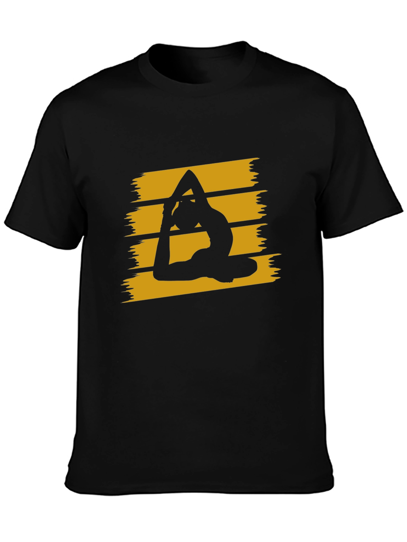 Yoga Pose Graphic Tee - Stylish Black Cotton T-Shirt