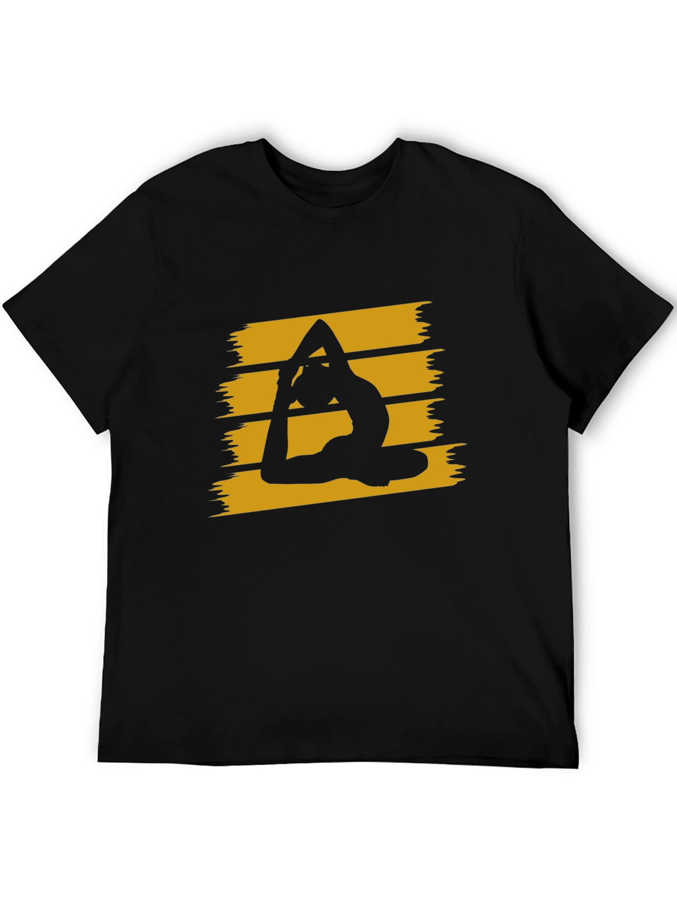 Yoga Pose Graphic Tee - Stylish Black Cotton T-Shirt