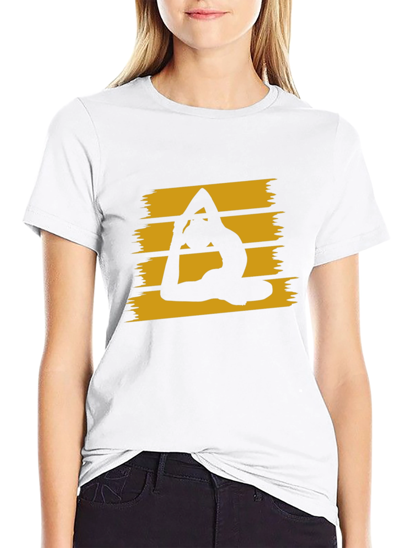 Yoga Pose Graphic Tee - Stylish Black Cotton T-Shirt