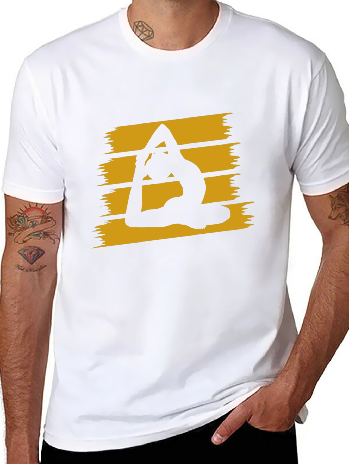 Yoga Pose Graphic Tee - Stylish Black Cotton T-Shirt