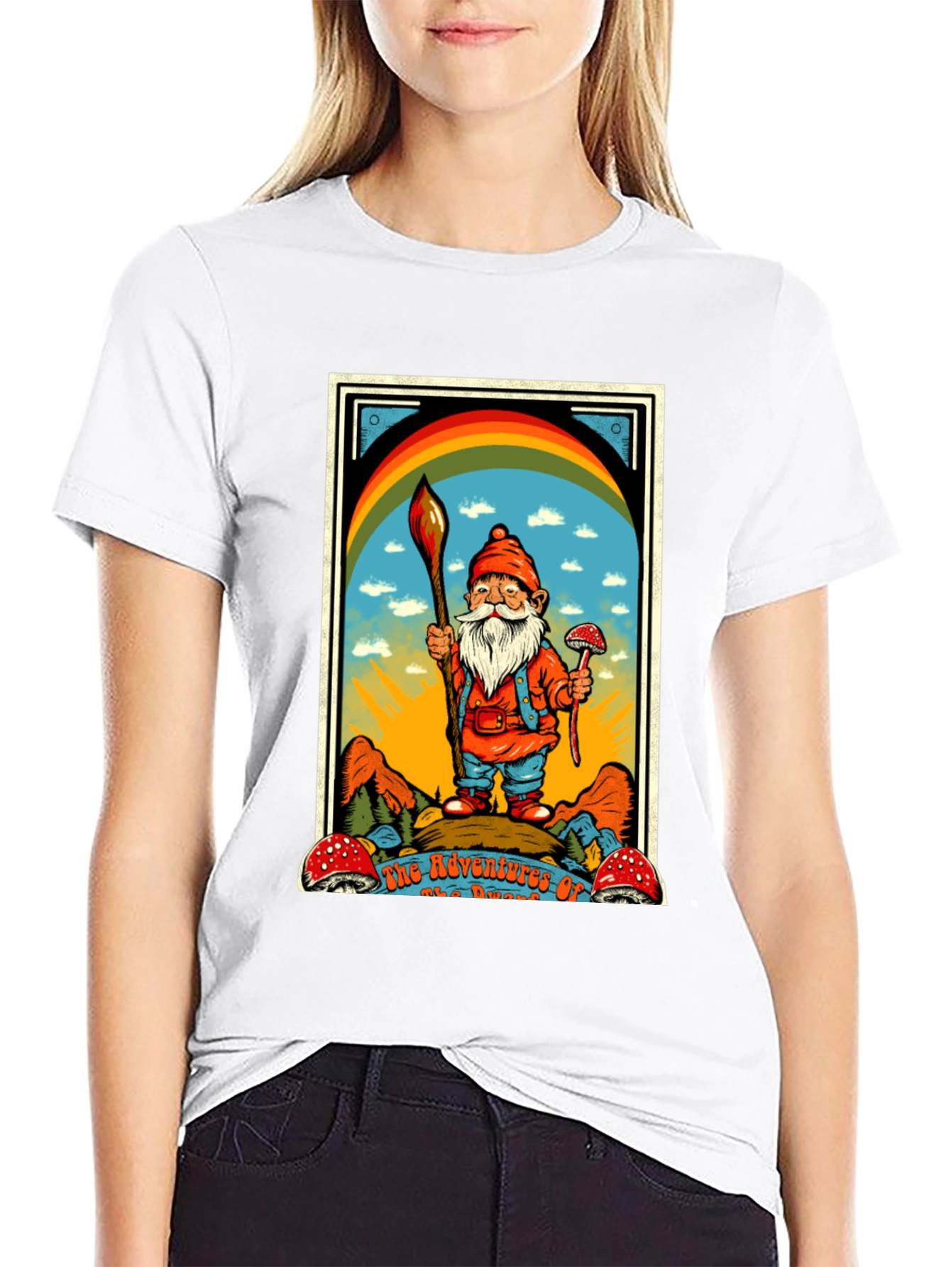 Whimsical Gnome Graphic Tee - Adventures Await!