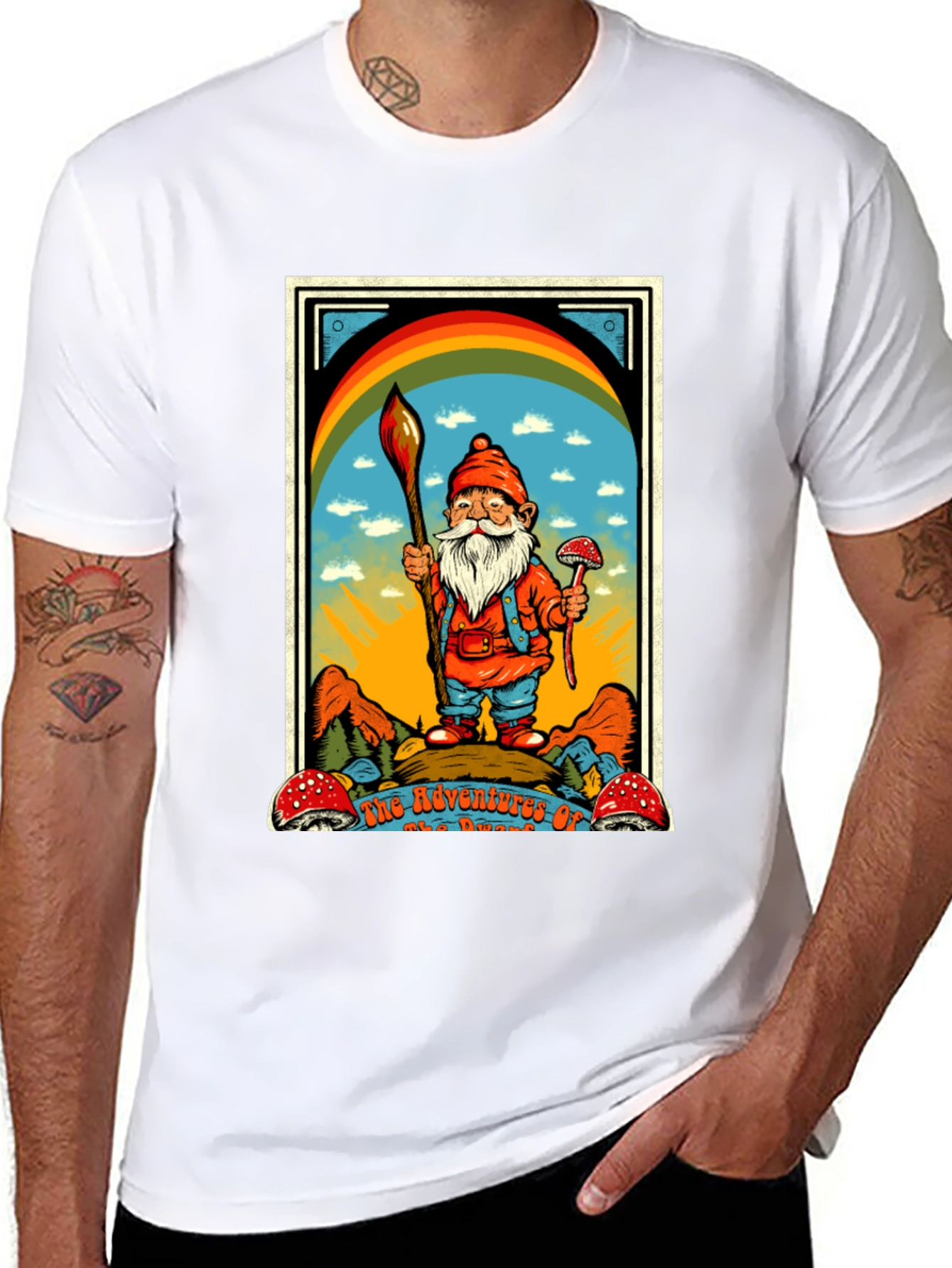 Whimsical Gnome Graphic Tee - Adventures Await!
