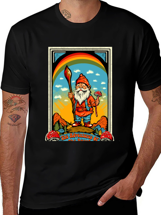 Whimsical Gnome Graphic Tee - Adventures Await!