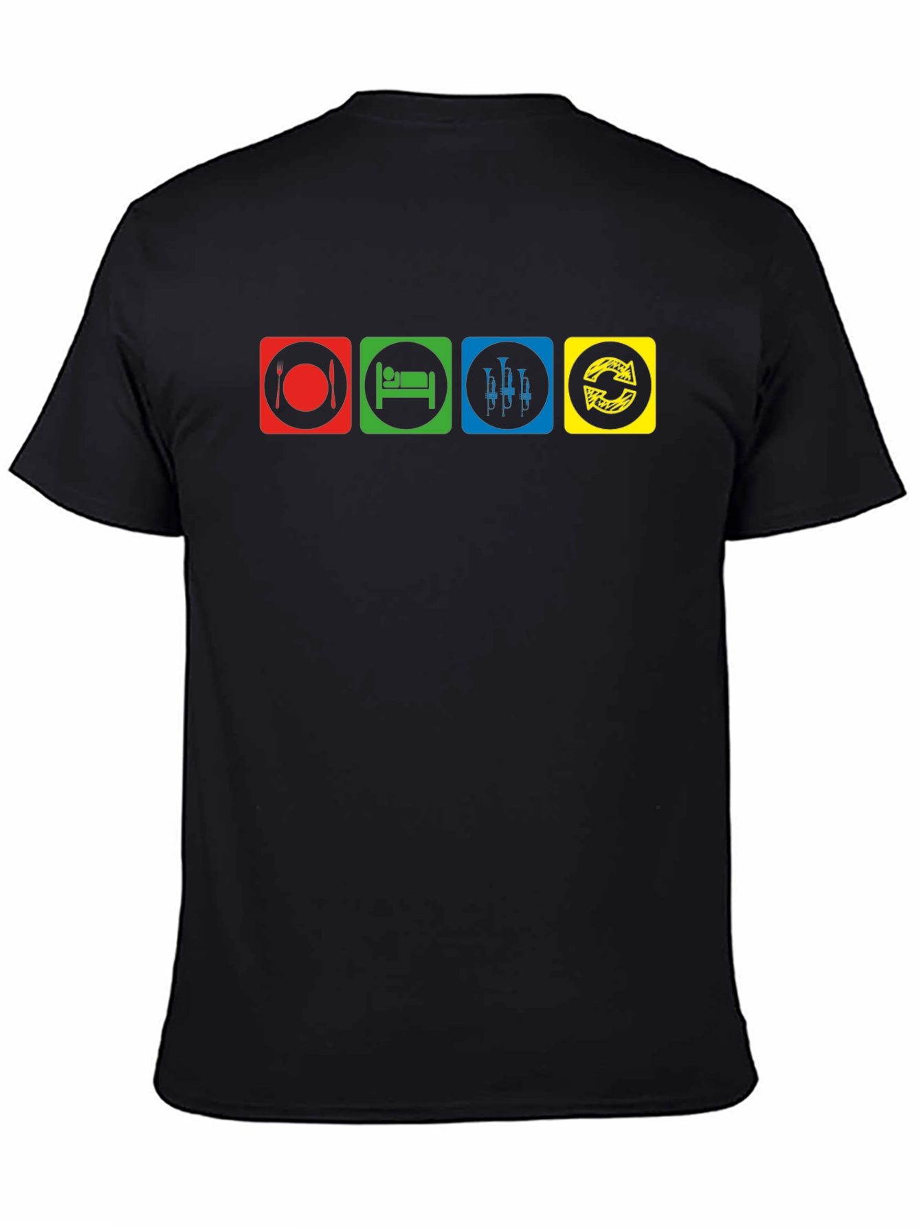 Eat Sleep Trumpet Repeat Black T-Shirt