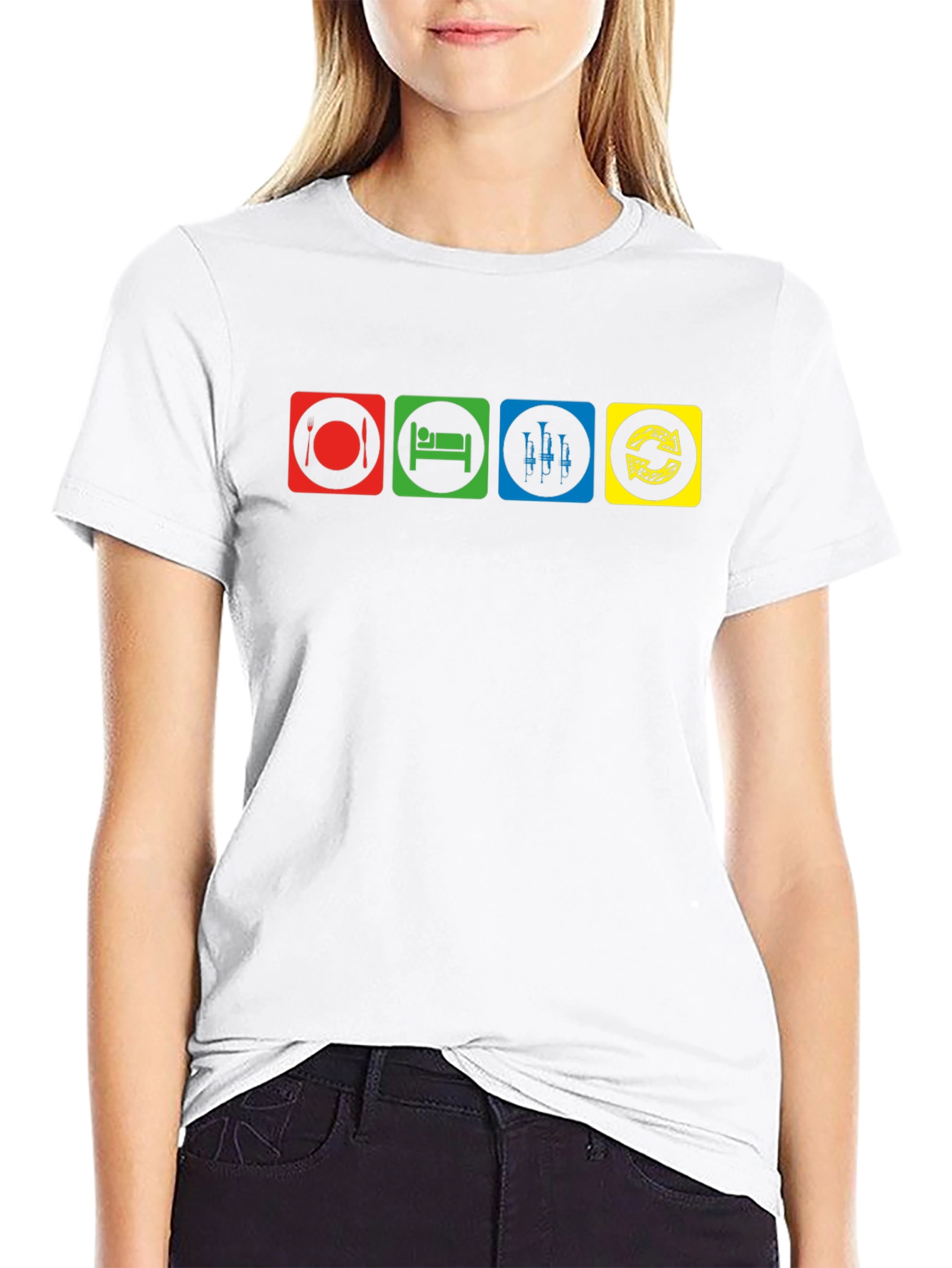 Eat Sleep Trumpet Repeat Black T-Shirt