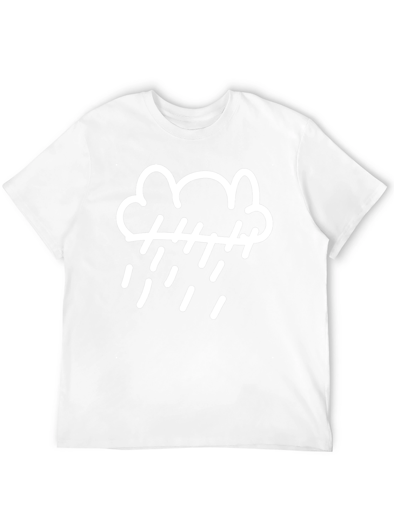 Rainy Day Cloud Graphic Tee - Black Cotton T-Shirt