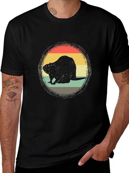 Retro Beaver T-Shirt - Vintage Style Graphic Tee