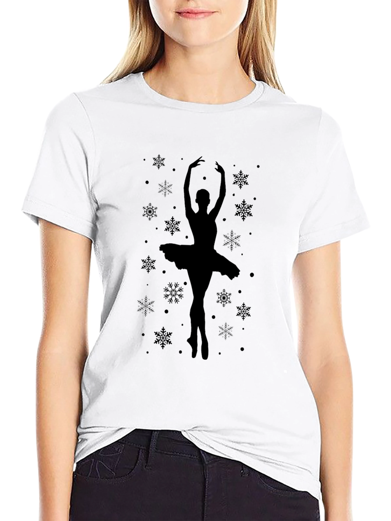 Ballerina Silhouette Black T-Shirt