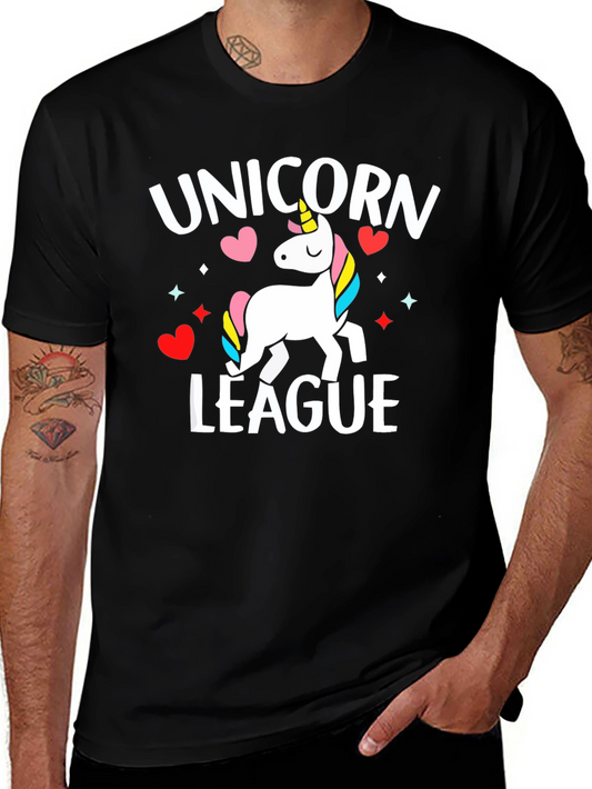 Unicorn League Graphic Tee - Black Cotton T-Shirt