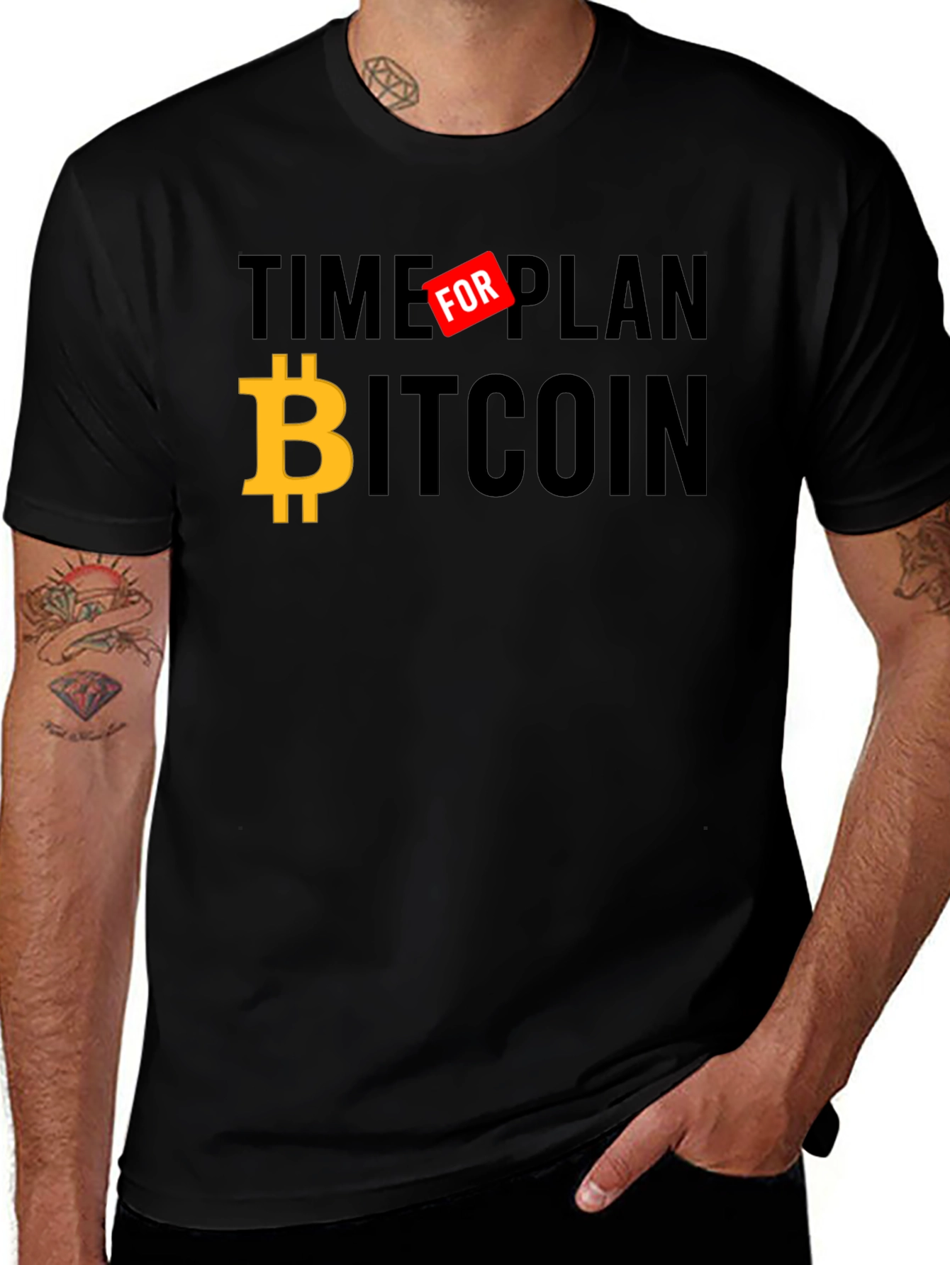 Time for Bitcoin Black Graphic T-Shirt