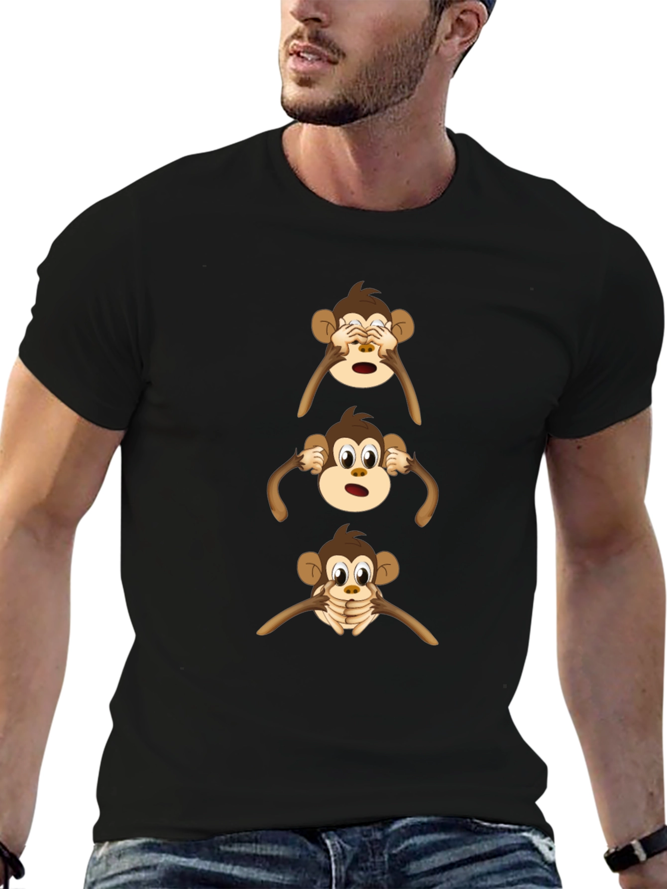 Hear See Speak No Evil Monkey Graphic Tee