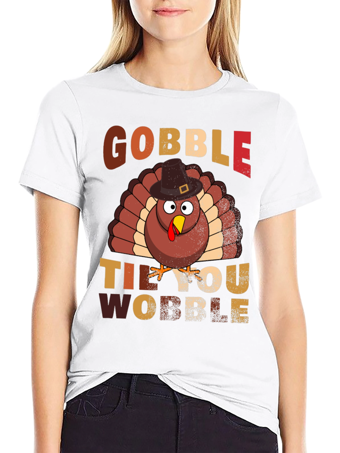 Gobble Til You Wobble Thanksgiving Turkey T-Shirt