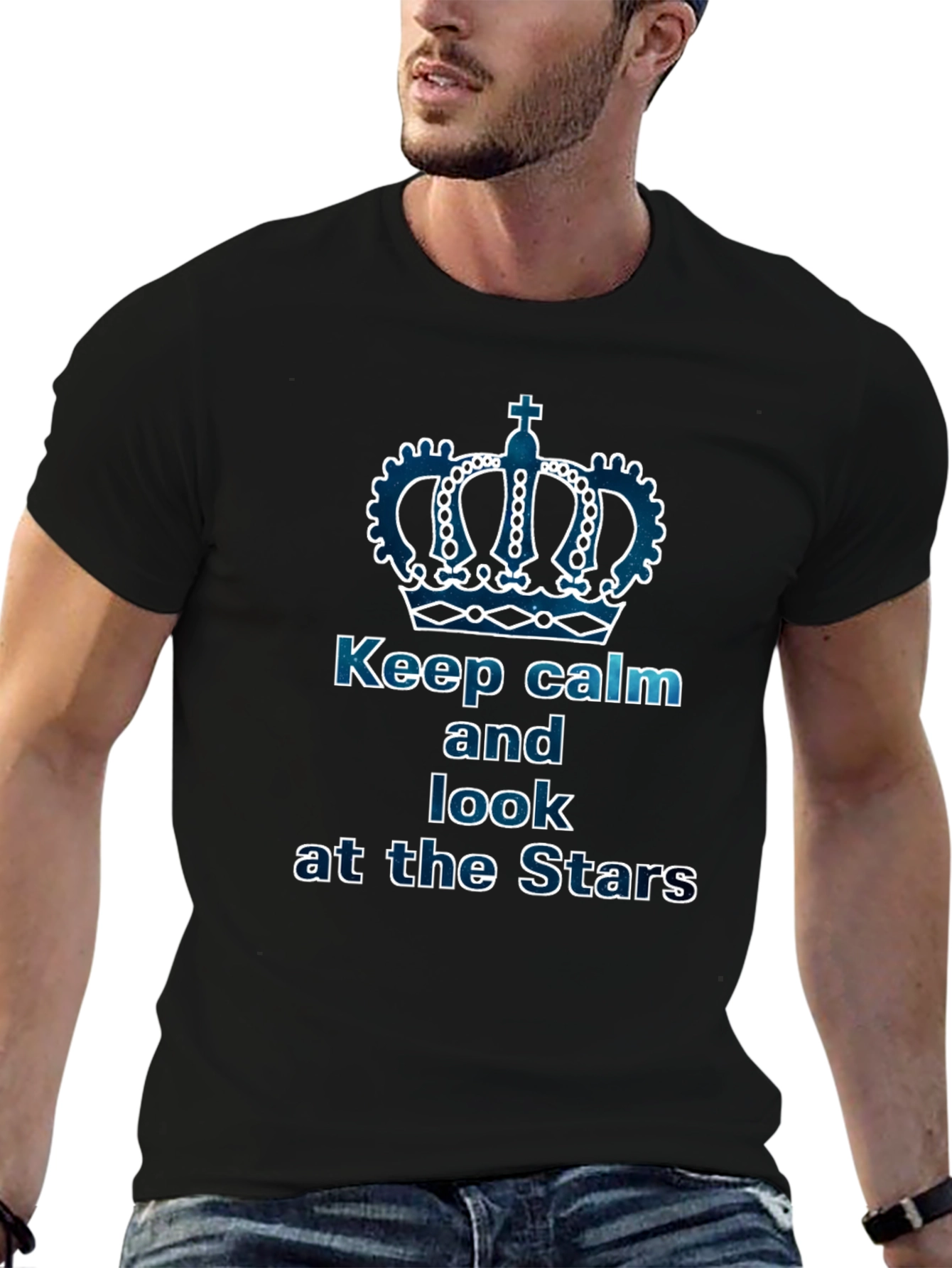 Keep Calm and Look at the Stars Graphic Tee