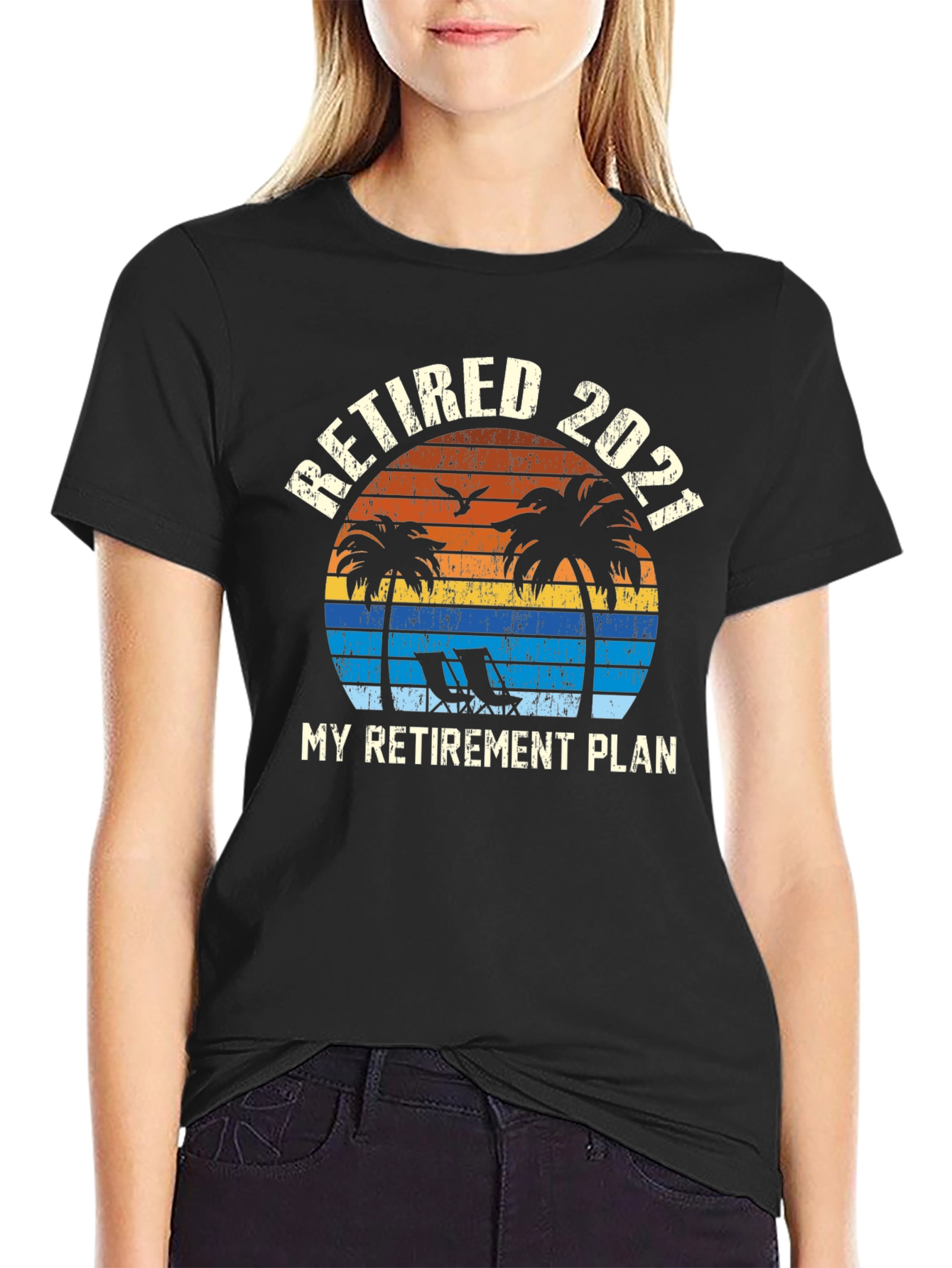 Retired 2021 T-Shirt - Beach Retirement Plan Graphic Tee