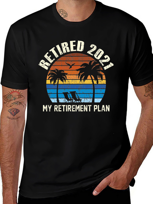 Retired 2021 T-Shirt - Beach Retirement Plan Graphic Tee