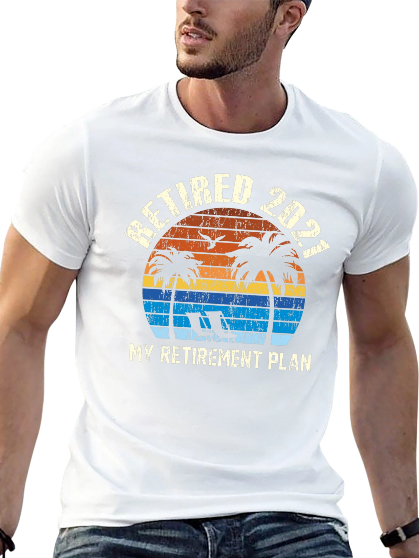 Retired 2021 T-Shirt - Beach Retirement Plan Graphic Tee