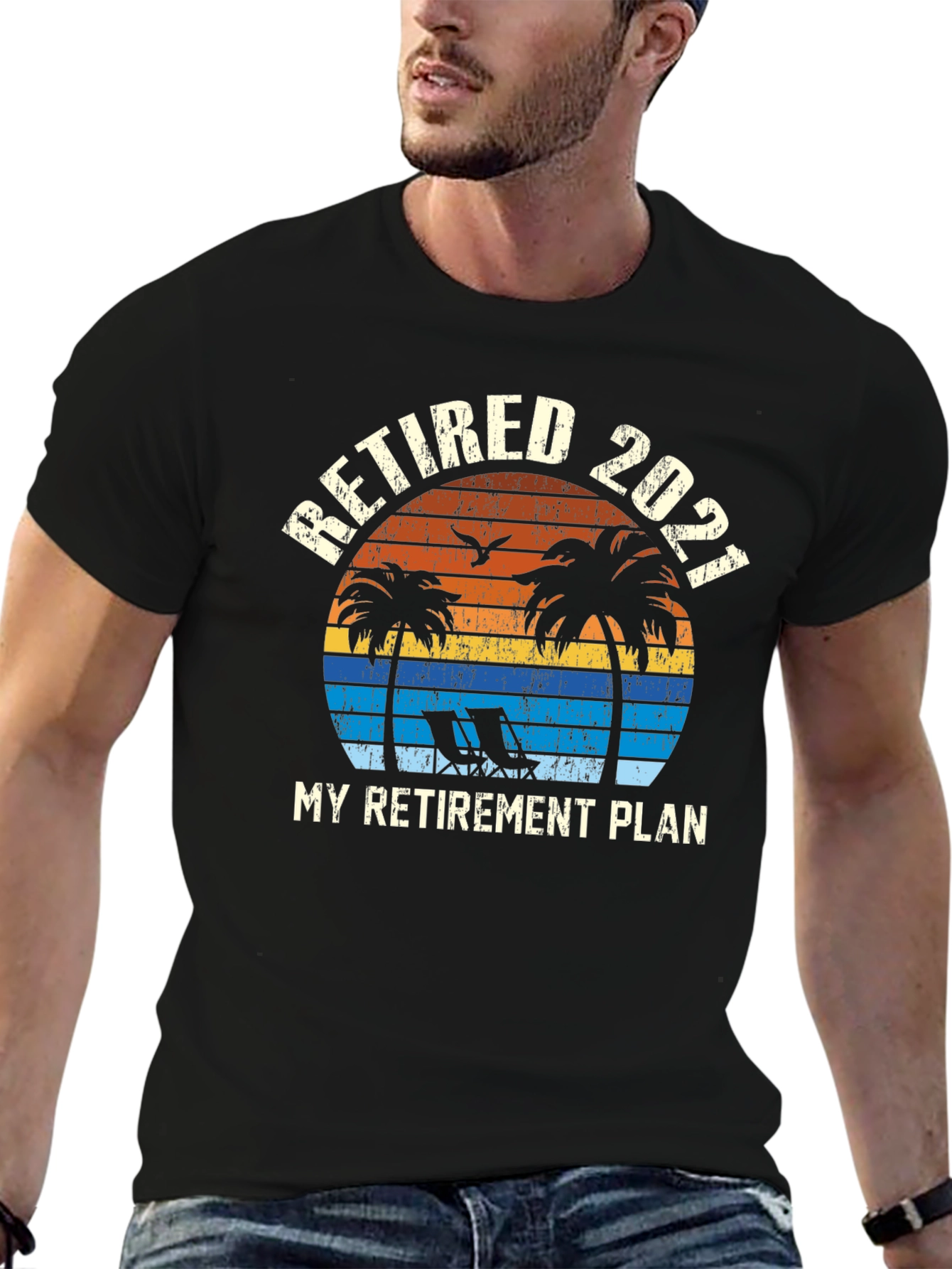 Retired 2021 T-Shirt - Beach Retirement Plan Graphic Tee