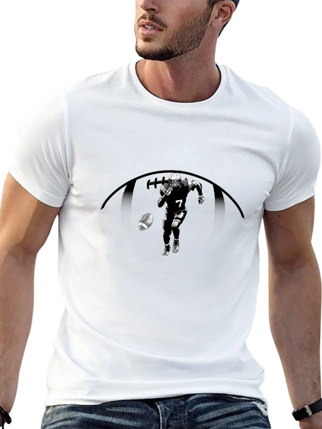 Football Player Graphic T-Shirt