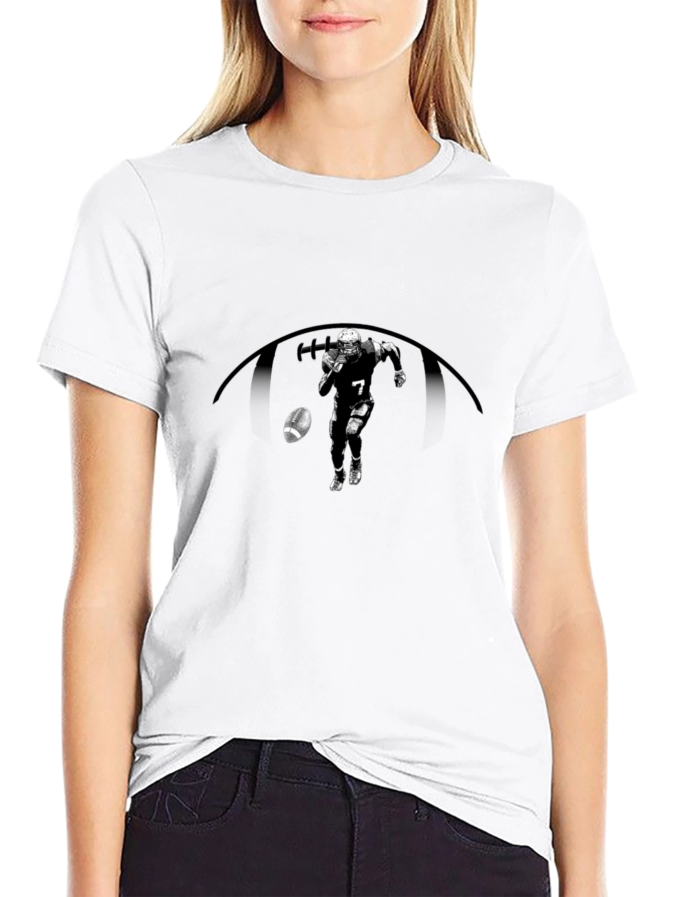 Football Player Graphic T-Shirt