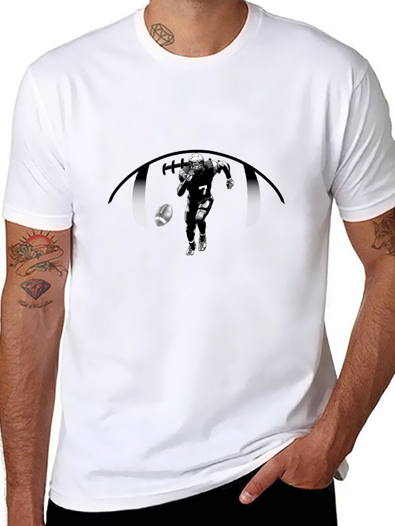 Football Player Graphic T-Shirt