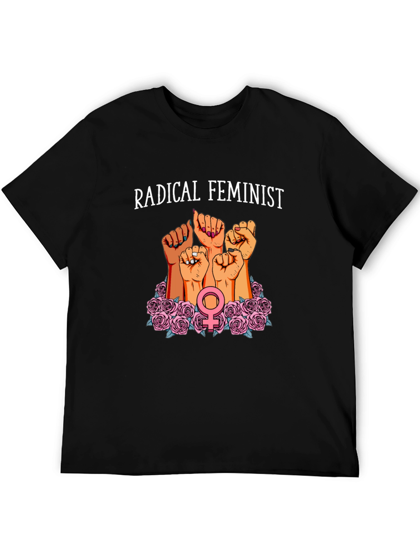 Radical Feminist Graphic Tee - Black Cotton Blend