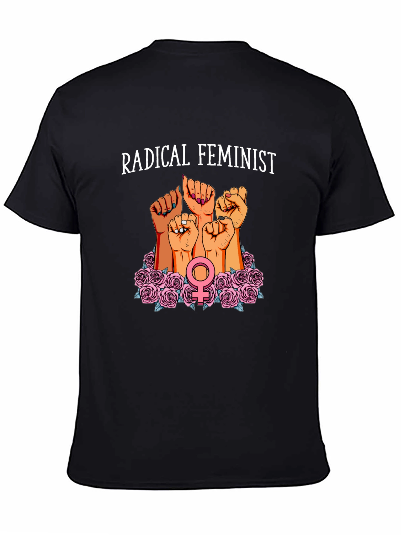 Radical Feminist Graphic Tee - Black Cotton Blend
